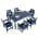 70.9 in. W Table + 6 Ladder Back Chairs - Navy Blue color or pattern variation