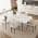 White Table+6 White Chairs color or pattern variation