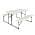 59 in. White Rectangle Stainless Steel Folding Picnic Table Bench Set with Wood-like Texture color or pattern variation