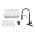 Glossy White Fireclay Kitchen Sink + Matte Black Pull Down Sprayer Kitchen Faucet