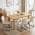 Oak Table+6 U-shaped White Chairs color or pattern variation