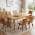 Oak Table+6 Brown Faux Leather Chairs color or pattern variation