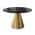 Black Marble 48 in. Pedestal Dining Table Seats 6