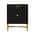 Black 2 - Drawer Wood Nightstand with Square Support Legs
