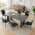 Gray Table+6 Black Chairs color or pattern variation