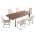 Walnut Table+6 White Chairs color or pattern variation