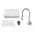 Glossy White Fireclay Kitchen Sink + Brushed Nickel Pull Down Sprayer Kitchen Faucet