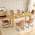 Oak Table+6 U-shaped Brown Chairs color or pattern variation