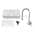 Glossy White Fireclay Kitchen Sink + Brushed Nickel Pull Down Sprayer Kitchen Faucet