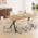 Oak Table+6 U-shaped White Chairs color or pattern variation