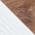 White Faux Leather, Walnut Wood and Stainless Steel Metal color or pattern variation