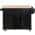 Black Rubber Wood 53 in. Buffet with 5 Wheels and 3 Drawers for Dinning Room