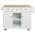 White Rubber Wood 53 in. Buffet with 5 Wheels and 3 Drawers for Dinning Room