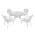 5-Piece Aluminum Outdoor Serving Dining Set in White(1 Table and 4  Chairs) color or pattern variation