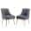Grey Velvet Dining Chair with Adjustable Leg Studs (Set of 2)