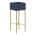 11.7 in. Square Blue Wood End Table With Metal Stand