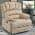 Beige Large Manual Recliner Chair in Fabric for Living Room