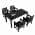 70.9 in. W Table + 4 Ladder Back Chairs - Black color or pattern variation