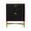 Black 2 - Drawer Water Ripple Finish Designs Wood Nightstand with Square Support Legs