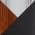 Black Faux Leather, Walnut Wood and Chrome Metal color or pattern variation
