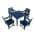 36.2 in. W Table + 4 Ladder Back Chairs - Navy Blue color or pattern variation