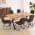 Oak Table+6 U-shaped Black Chairs color or pattern variation