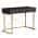 42 in. Rectangular Black Wood End Table Writing Desk With Metal Stand