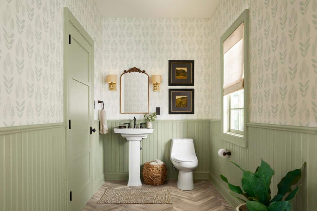 Caitlins First MOTO Reveal  A Vintage Bathroom Gets A Modern Update   Emily Henderson