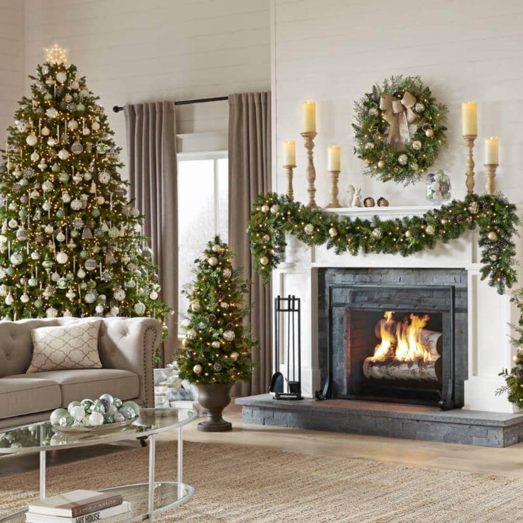 Living Room Christmas Decor - Home - The Home Depot