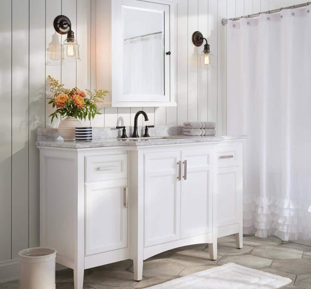 cottage bathroom cabinets