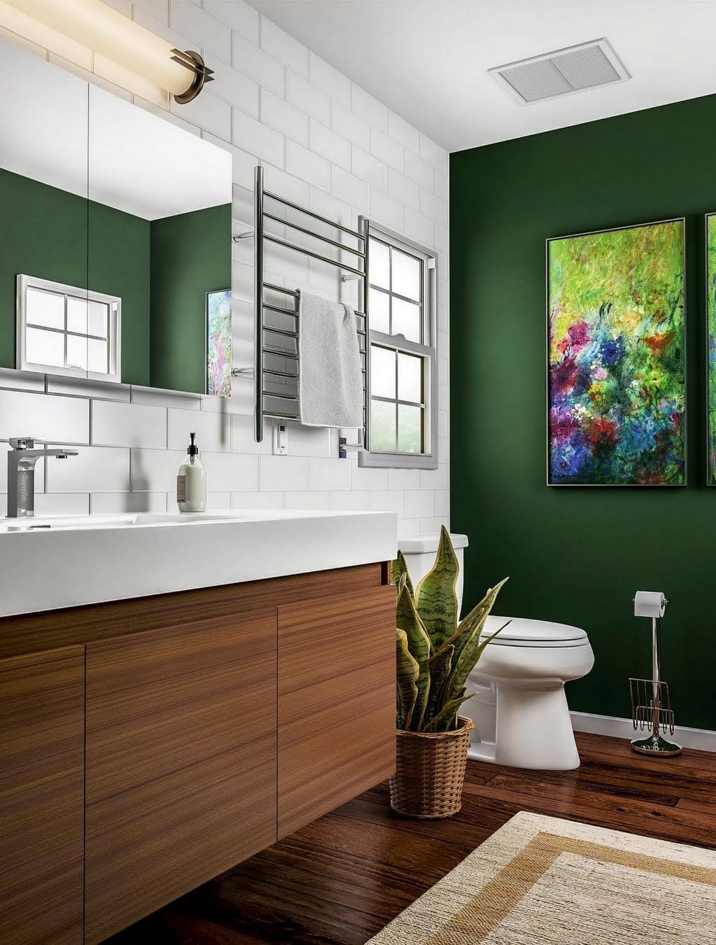 Modern Emerald Green Bathroom