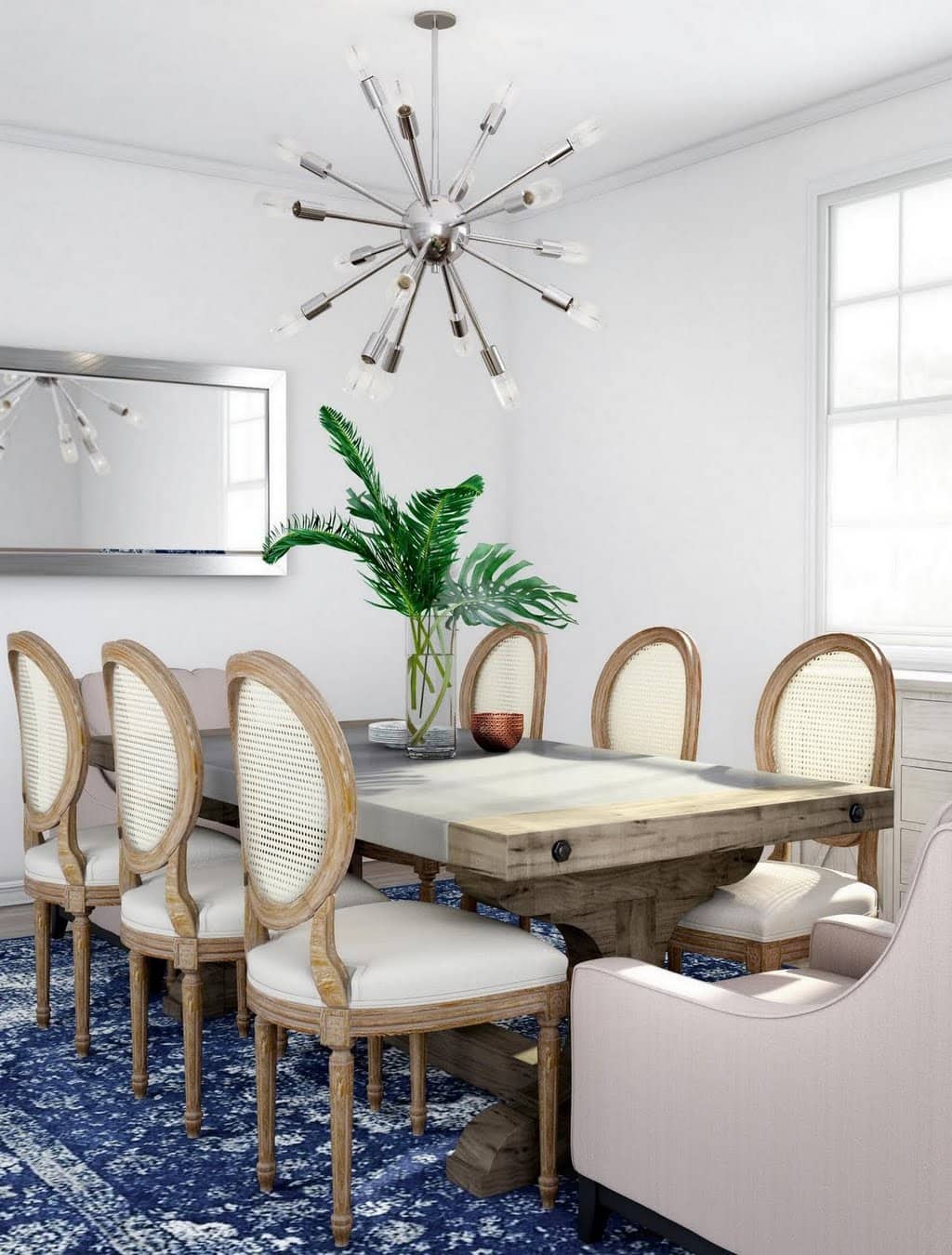 Blue and Ash-Toned Dining Room