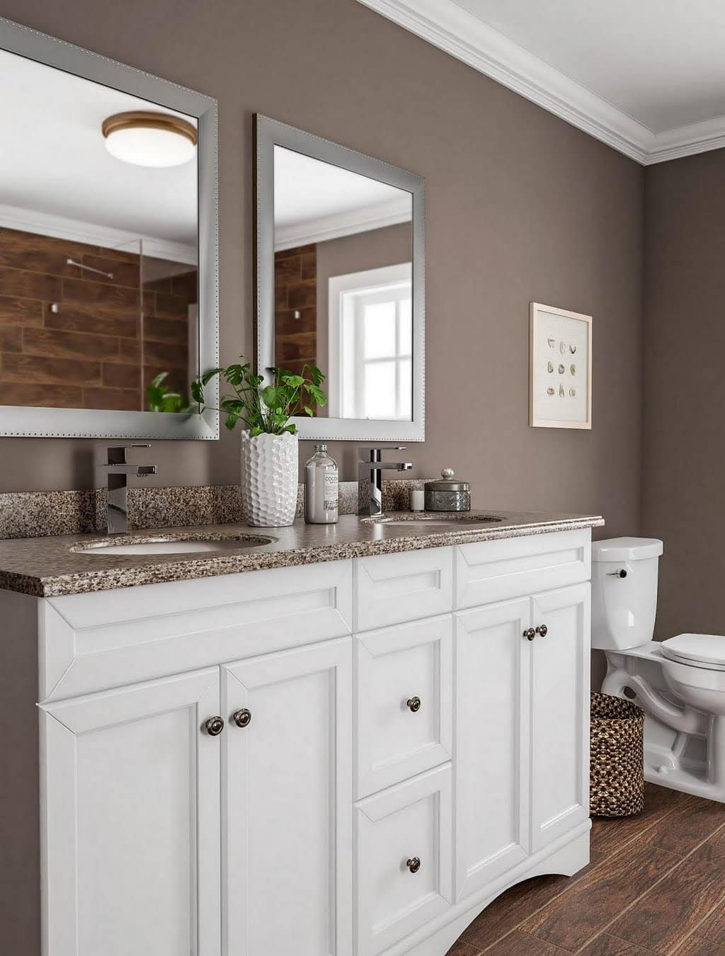 Mushroom and Cream Shaker Bathroom