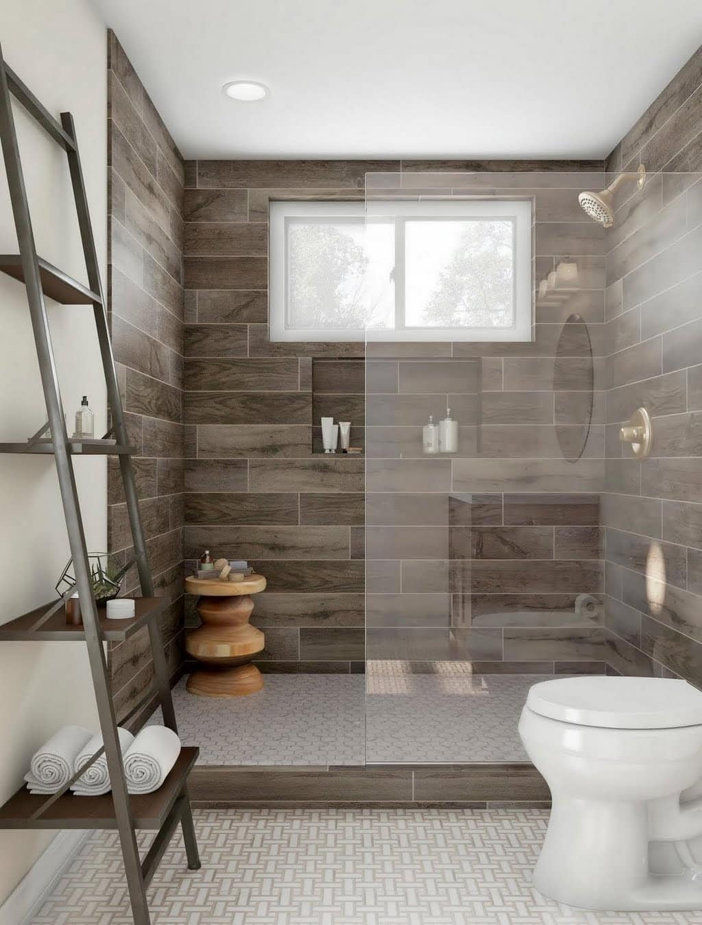 Contemporary Spa Shower in Espresso