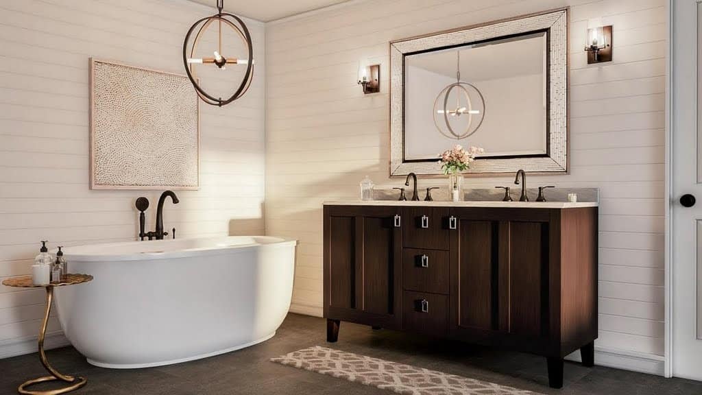 Classic White and Bronze Bathroom