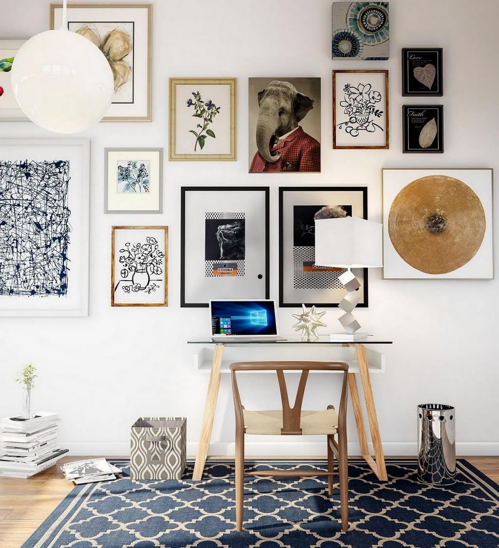 Dark Blue Home Office Accents