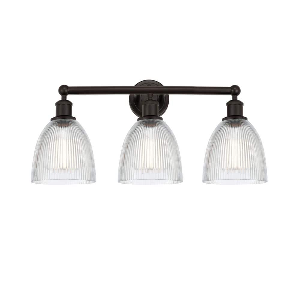 Castile 24 in. 3-Light Oil Rubbed Bronze Vanity Light with Glass Shade price history on PriceWatchPro