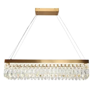 Musesonce 1-Light Dimmable Integrated LED Plating Brass Island Chandelier for Dining Room