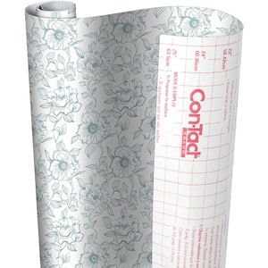 Creative Covering 18 in. x 50 ft. English Rose Blue Self-Adhesive Vinyl Drawer and Shelf Liner (6 Rolls)