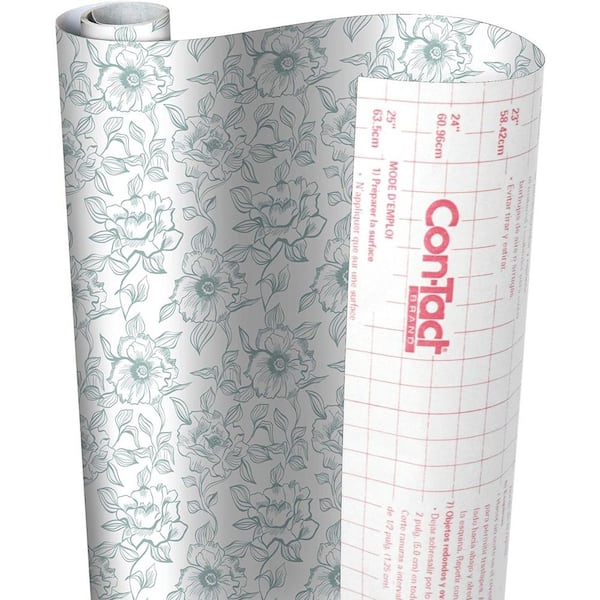 Con-Tact Creative Covering 18 in. x 50 ft. English Rose Blue Self-Adhesive Vinyl Drawer and Shelf Liner (6 Rolls)