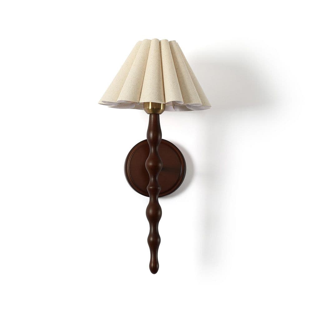 19.7 in. 1-Light Vintage Faux Wood Grain Metal Wall Sconce with Linen Fabric Shade for Living Room, Entryway (2-Pack) price history on PriceWatchPro
