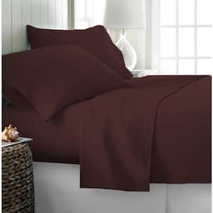 3-Piece Solid Brown Microfiber Ultra Soft King Size Duvet Covers