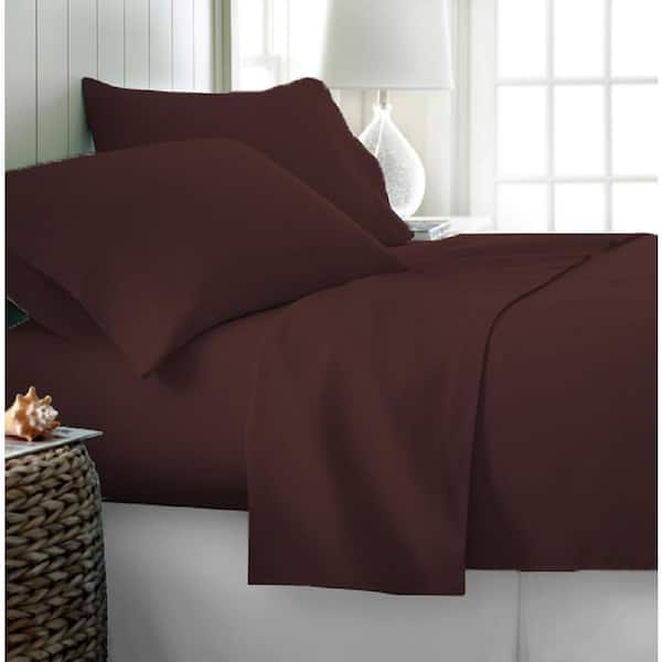 CONTEXT Solid Brown 3-Piece Microfiber Ultra Soft Queen Size Duvet Covers