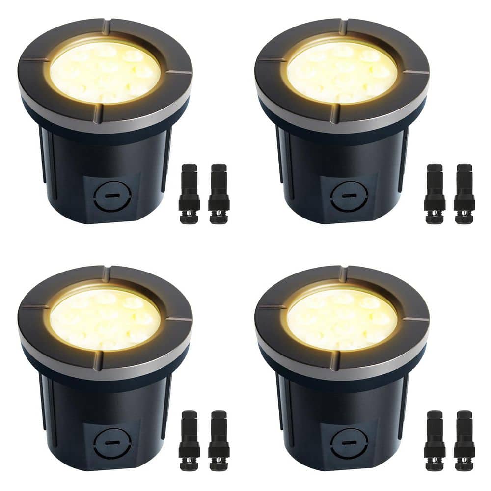 4-PACK Low Voltage 580 Lumens Bronze Outdoor Integrated LED In Ground Well Light price history on PriceWatchPro