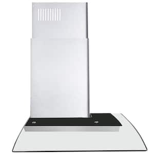 36 in. Ductless Wall Mount Range Hood in Stainless Steel with LED Lighting and Carbon Filter Kit for Recirculating