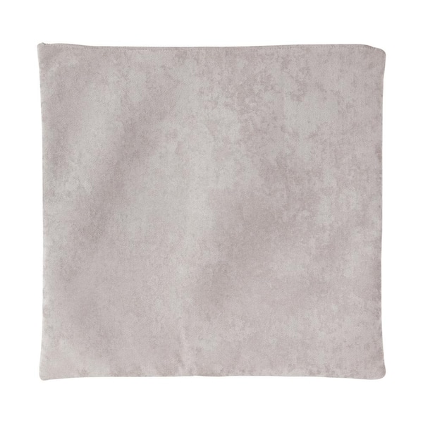 Greendale Home Fashions Solid Ash Velvet 24 in. x 24 in. Square Throw Pillow Cover