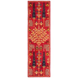 Heritage Red/Multi 2 ft. x 8 ft. Geometric Floral Runner Rug
