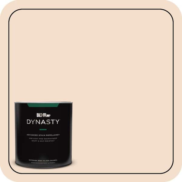 BEHR DYNASTY 1 qt. #S250-1 Macaroon Cream Semi-Gloss Enamel Interior Stain-Blocking Paint & Primer