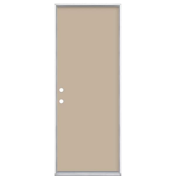 Masonite 30 in. x 80 in. Flush Right-Hand Inswing Canyon View Painted Steel Prehung Front Exterior Door No Brickmold