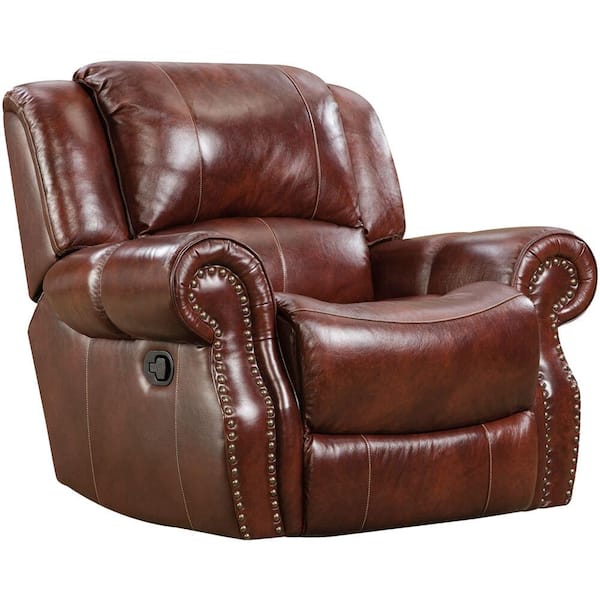 Genuine Leather Rocker Recliner Chair, Genuine Leather Swivel Recliner